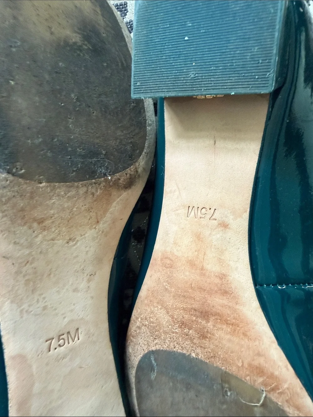 Tory Burch Teal Patent Logo Ballet Flats